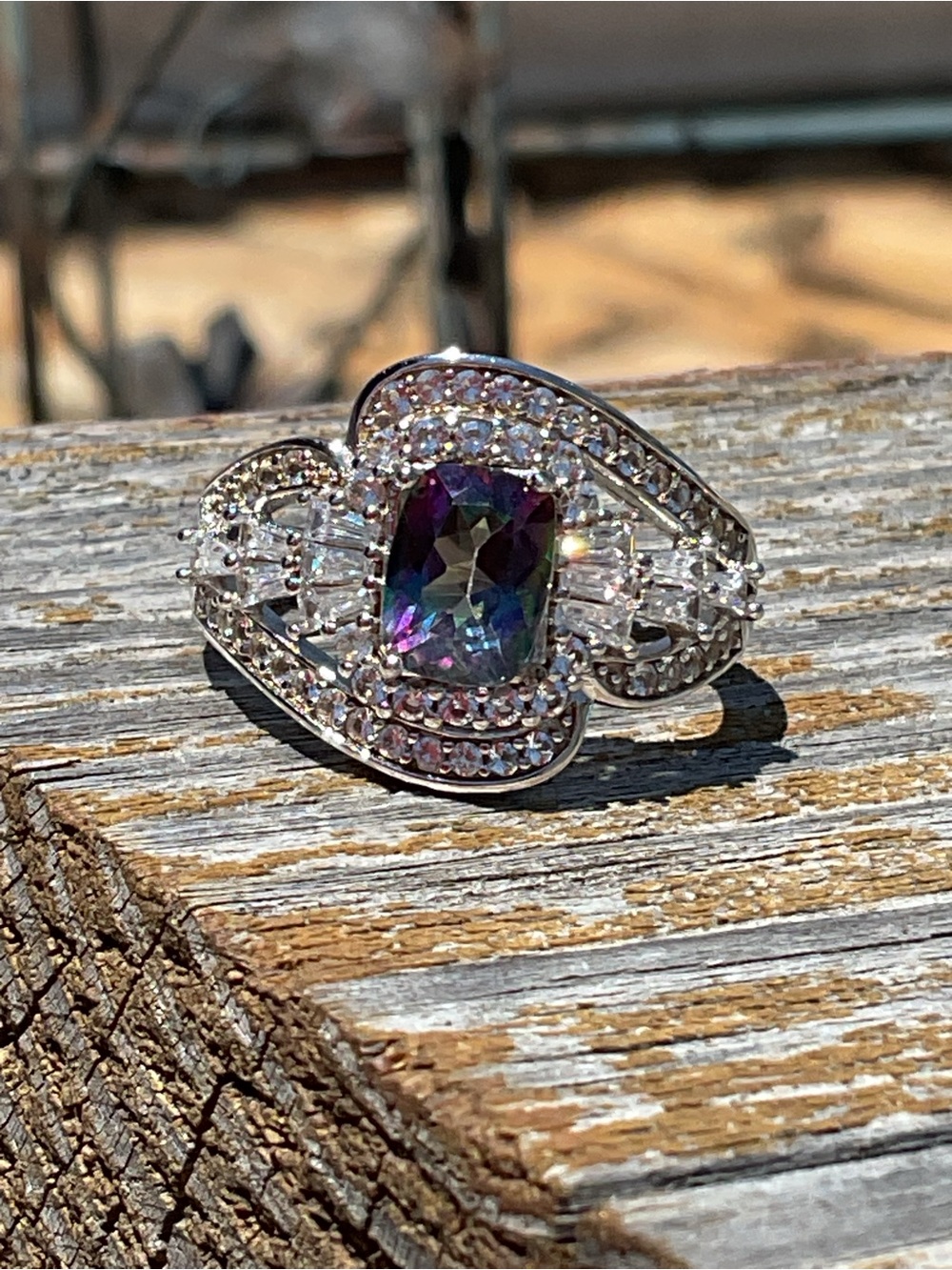 Mystic Topaz .925 Silver Ring 8